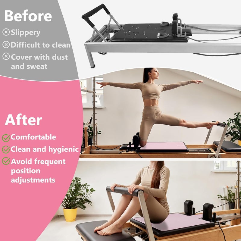 TRINKA Non-Slip Pilates Reformer Mat, 2mm Thick Pilates Reformer Machine Cover Mat, 39" x 24" Foldable Washable Absorb Sweat Accessory for Home, Studio, Gym Fitness - Image 5